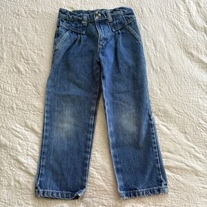 McKids Vintage 90s Denim Jeans Size 5 Regular Kids Blue Pleated Waist Retro Y2K‎